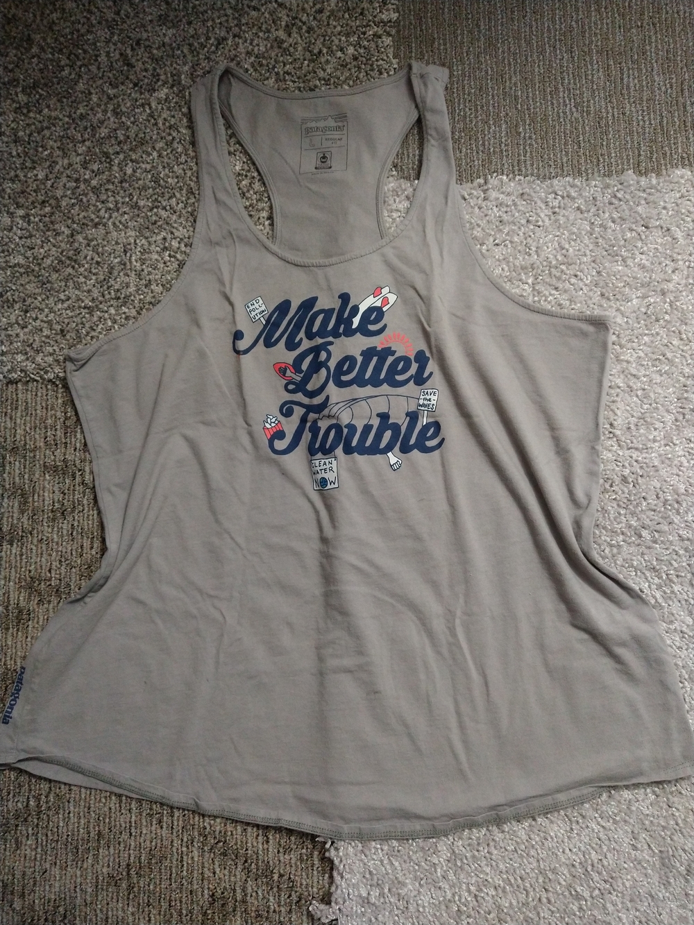 Patagonia Gray Graphic Racerback Tank - Women's Large